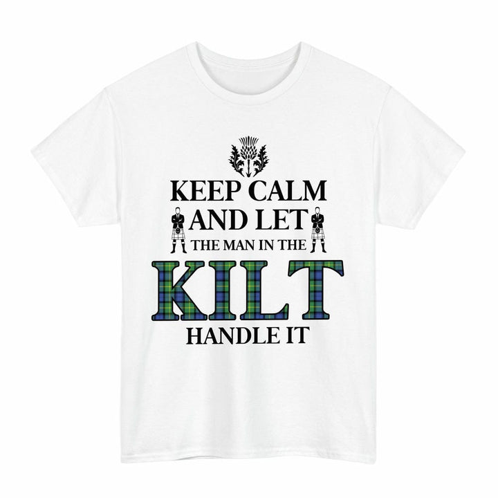 Scottish Gordon Old Ancient Clan Tartan T-Shirt - Keep Calm Tartan Plaid White Color