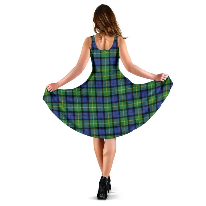 Scottish Gordon Old Ancient Clan Tartan Women Midi Dress