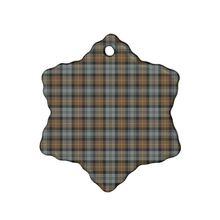 Scottish Gordon Weathered Clan Tartan Ceramic Ornament Snow Flake Shape Tartan Plaid
