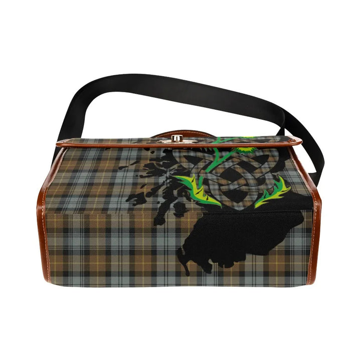 Scottish Gordon Weathered Clan Tartan Waterproof Canvas Bag With Thistle Tartan Plaid 5