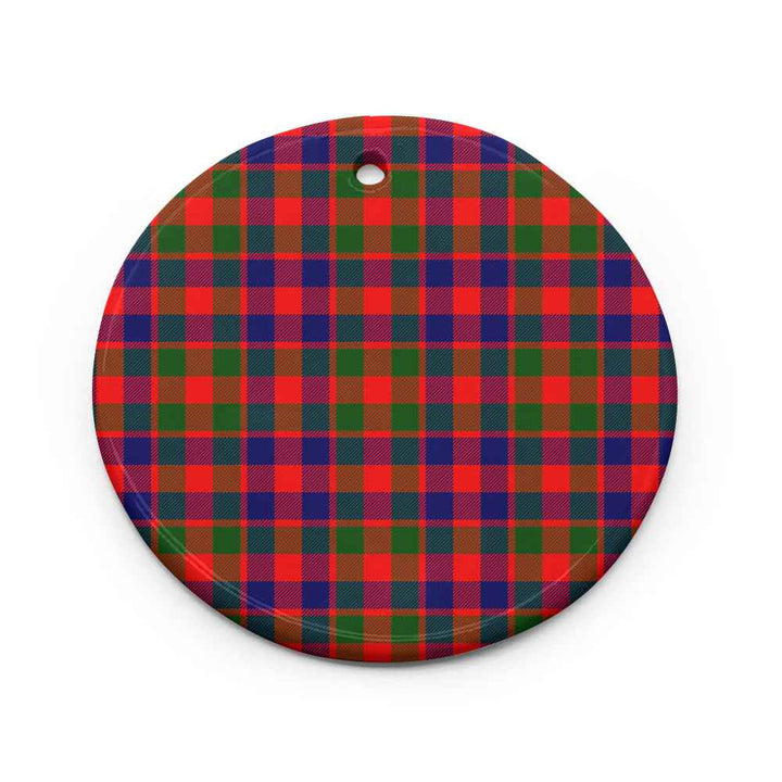 Scottish Gow Modern Clan Tartan Ceramic Ornament Circle Shape Tartan Plaid
