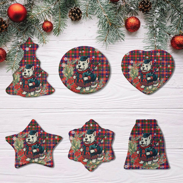 Scottish Gow Modern Clan Tartan Ceramic Ornament Cute Scottish Terrier Dog All Style Tartan Plaid