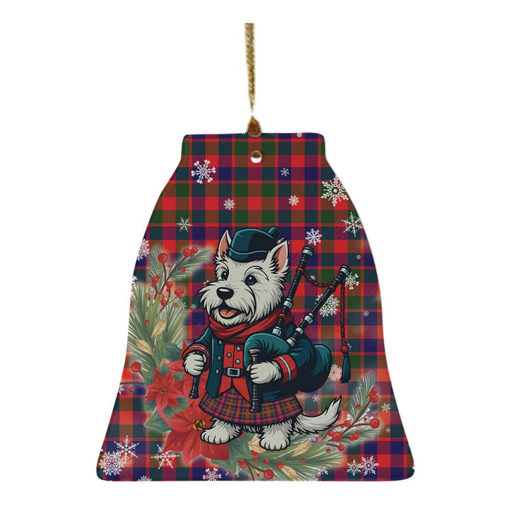 Scottish Gow Modern Clan Tartan Ceramic Ornament Cute Scottish Terrier Dog Bell Style Tartan Plaid