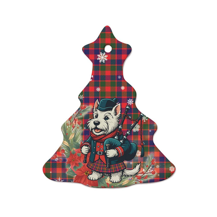 Scottish Gow Modern Clan Tartan Ceramic Ornament Cute Scottish Terrier Dog Tree Style Tartan Plaid