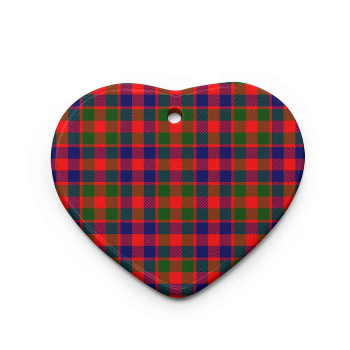 Scottish Gow Modern Clan Tartan Ceramic Ornament Heart Shape Tartan Plaid