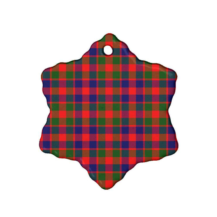 Scottish Gow Modern Clan Tartan Ceramic Ornament Snow Flake Shape Tartan Plaid