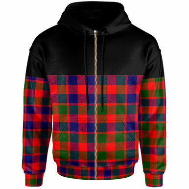 Scottish Gow Modern Clan Tartan Hoodie - Horizontal Style Zip Tartan Plaid