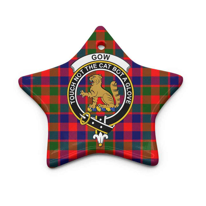Scottish Gow (or McGouan) Clan Crest Tartan Ceramic Ornament Star Shape Tartan Plaid