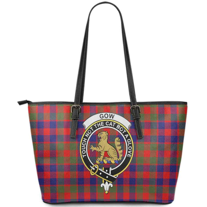 Scottish Gow (or McGouan) Clan Crest Tartan Leather Tote Tartan Plaid
