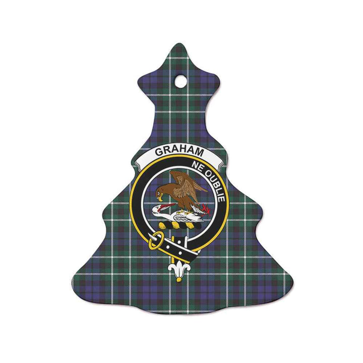Scottish Graham Clan Crest Tartan Ceramic Ornament Tree Shape Tartan Plaid
