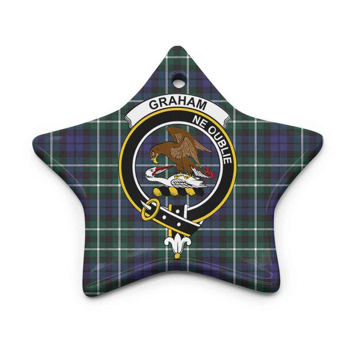Scottish Graham Clan Crest Tartan Ceramic Ornament Star Shape Tartan Plaid