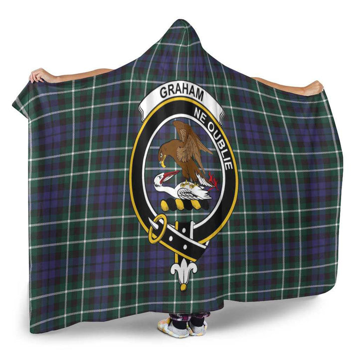 Scottish Graham Clan Crest Tartan Hooded Blanket Tartan Plaid 2