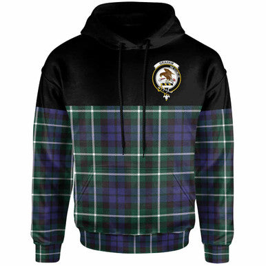 Scottish Graham Clan Crest Tartan Hoodie - Horizontal Style Front Side Tartan Plaid