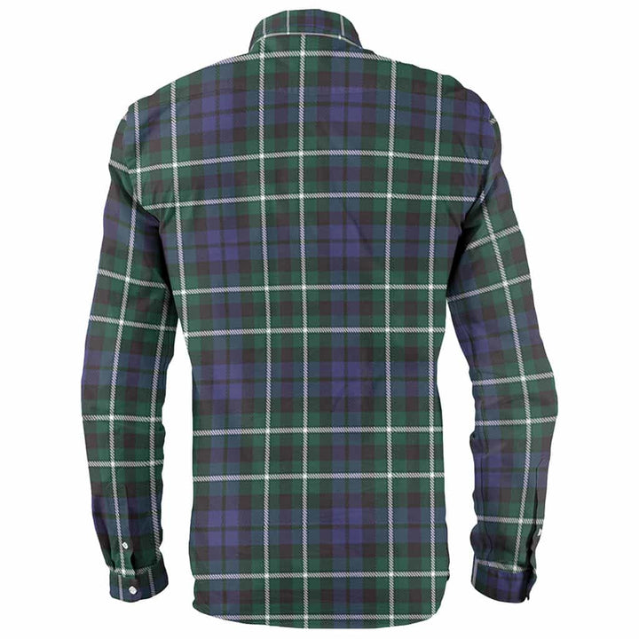Scottish Graham Clan Crest Tartan Long Sleeve Shirt Back Side Tartan Plaid