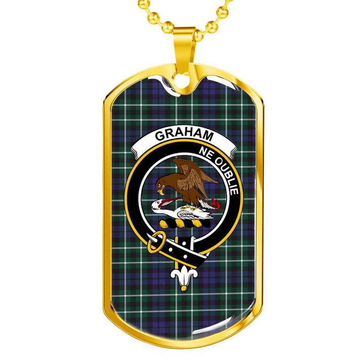 Scottish Graham Clan Crest Tartan Military Dog Tag Necklace Tartan Plaid 2