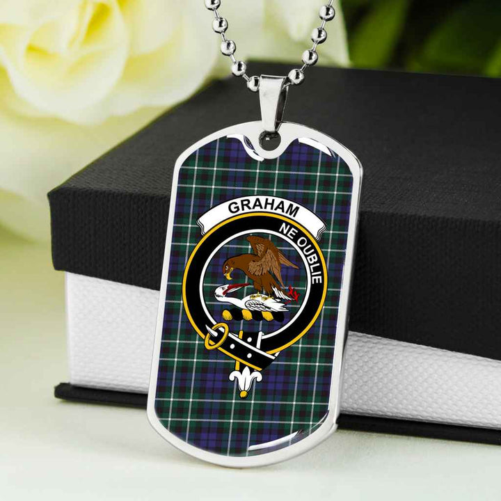 Scottish Graham Clan Crest Tartan Military Dog Tag Necklace Tartan Plaid 5