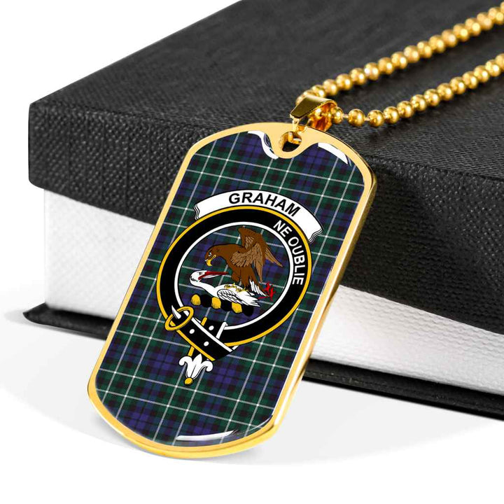 Scottish Graham Clan Crest Tartan Military Dog Tag Necklace Tartan Plaid 6