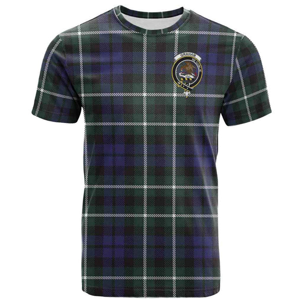 Scottish Graham Clan Crest Tartan T-Shirt Front Side Tartan Plaid