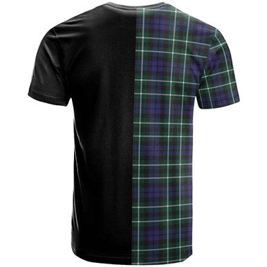 Scottish Graham Clan Crest Tartan T-Shirt Half in Me Back Side Tartan Plaid