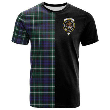 Scottish Graham Clan Crest Tartan T-Shirt Half in Me Front Side Tartan Plaid