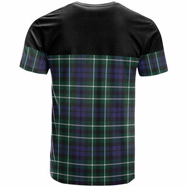 Scottish Graham Clan Crest Tartan T-Shirt - Horizontal Style Back Side Tartan Plaid