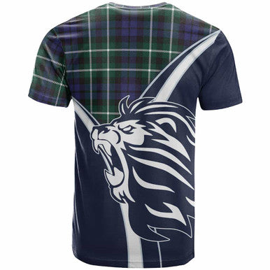 Scottish Graham Clan Crest Tartan T-Shirt - Bend Style Back Side Tartan Plaid