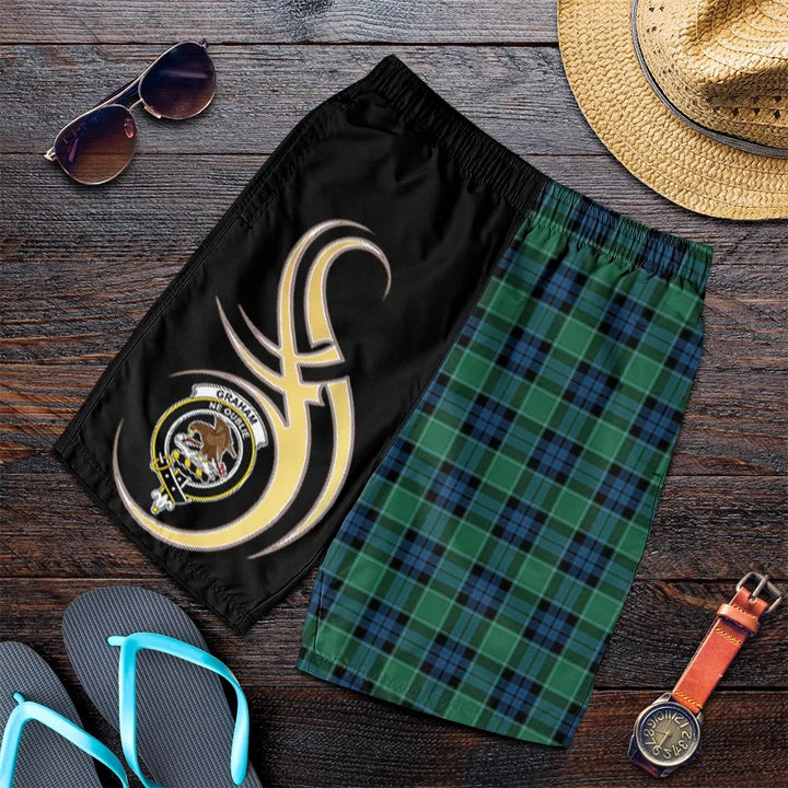 Scottish Graham of Menteith Ancient Clan Crest Tartan Believe in Me Men's Shorts