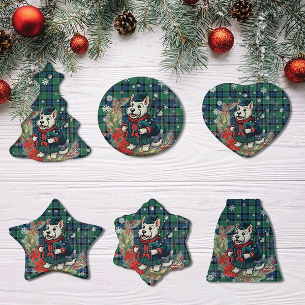 Scottish Graham of Menteith Ancient Clan Tartan Ceramic Ornament Cute Scottish Terrier Dog All Style Tartan Plaid