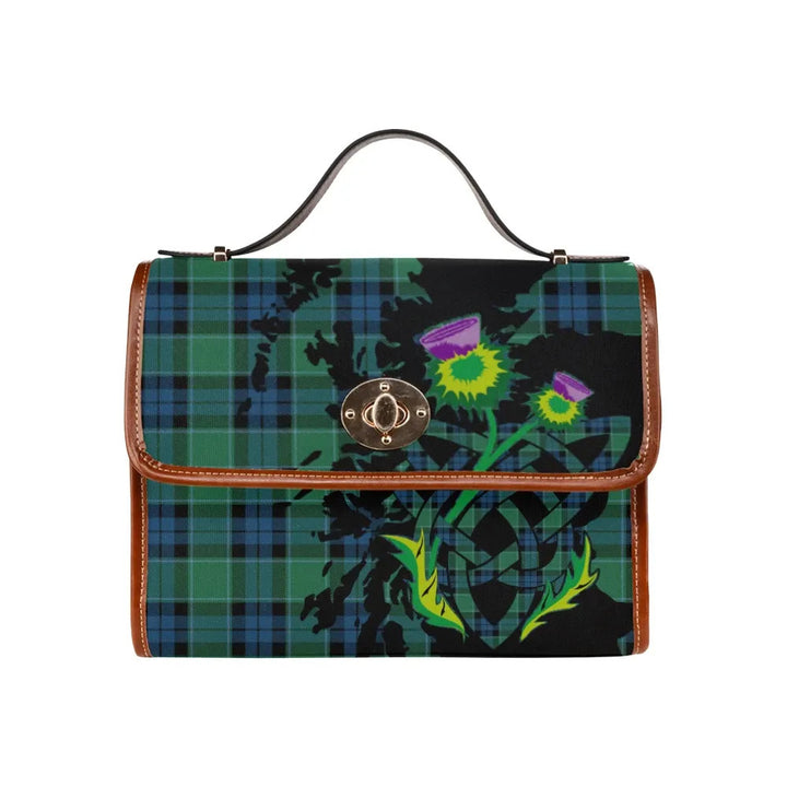 Scottish Graham of Menteith Ancient Clan Tartan Waterproof Canvas Bag With Thistle Tartan Plaid 1