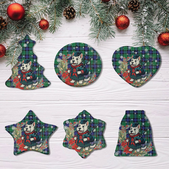 Scottish Graham of Menteith Modern Clan Tartan Ceramic Ornament Cute Scottish Terrier Dog All Style Tartan Plaid