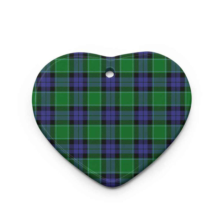 Scottish Graham of Menteith Modern Clan Tartan Ceramic Ornament Heart Shape Tartan Plaid