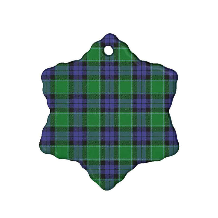 Scottish Graham of Menteith Modern Clan Tartan Ceramic Ornament Snow Flake Shape Tartan Plaid
