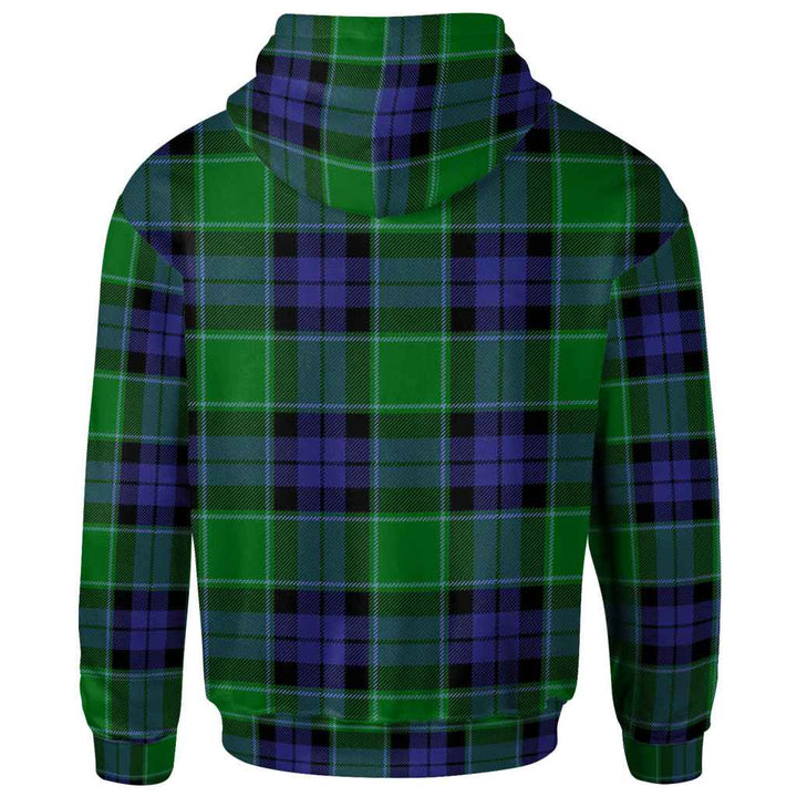 Scottish Graham of Menteith Modern Clan Tartan Hoodie Back Side Tartan Plaid