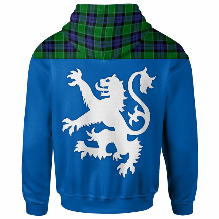 Scottish Graham of Menteith Modern Clan Tartan Hoodie - Lion Rampant of Scotland With Flag back Side Tartan Plaid