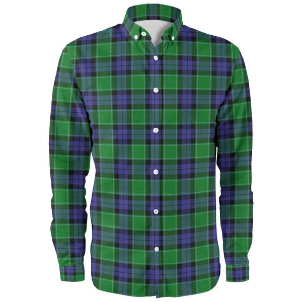Scottish Graham of Menteith Modern Clan Tartan Long Sleeve Shirt Front Side Tartan Plaid
