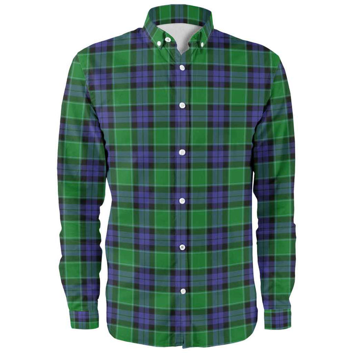 Scottish Graham of Menteith Modern Clan Tartan Long Sleeve Shirt Front Side Tartan Plaid