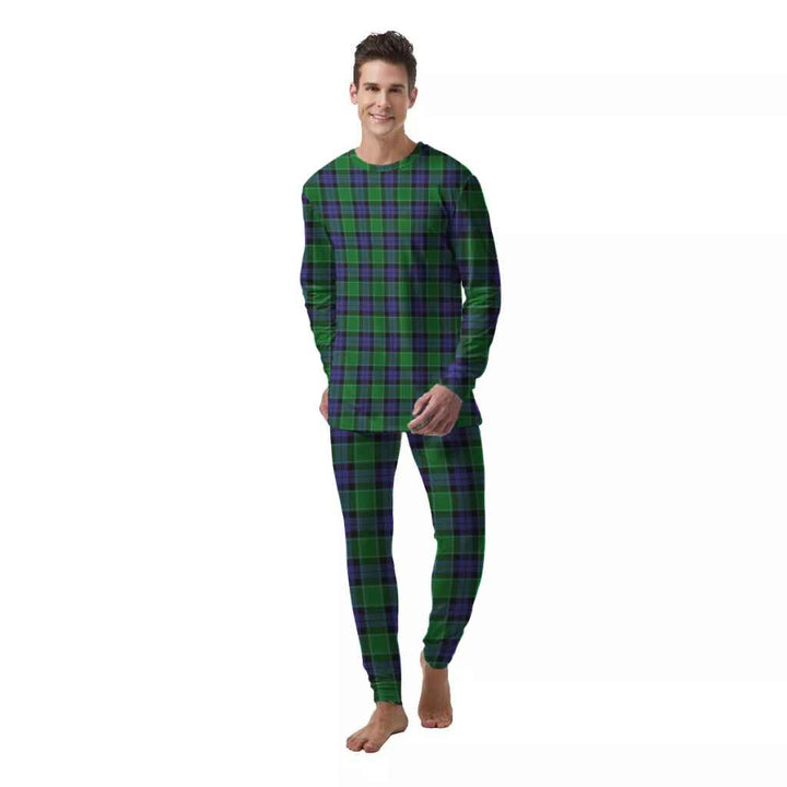 Scottish Graham of Menteith Modern Clan Tartan Pajama Set  Men Front Side Tartan Plaid