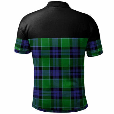 Scottish Graham of Menteith Modern Clan Tartan Polo Shirt - Horizontal Style Back Side Tartan Plaid
