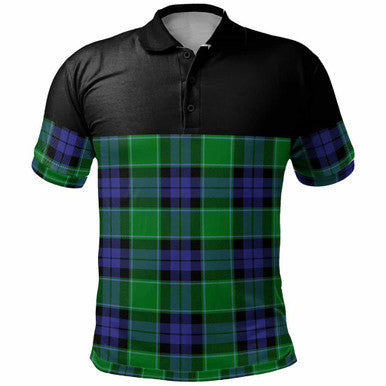 Scottish Graham of Menteith Modern Clan Tartan Polo Shirt - Horizontal Style Front Side Tartan Plaid