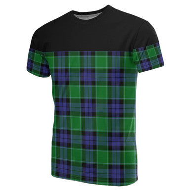 Scottish Graham of Menteith Modern Clan Tartan T-Shirt Horizontal Style Front Side Tartan Plaid