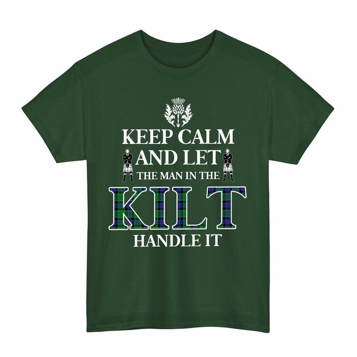 Scottish Graham of Menteith Modern Clan Tartan T-Shirt - Keep Calm Tartan Plaid Forest Green Color