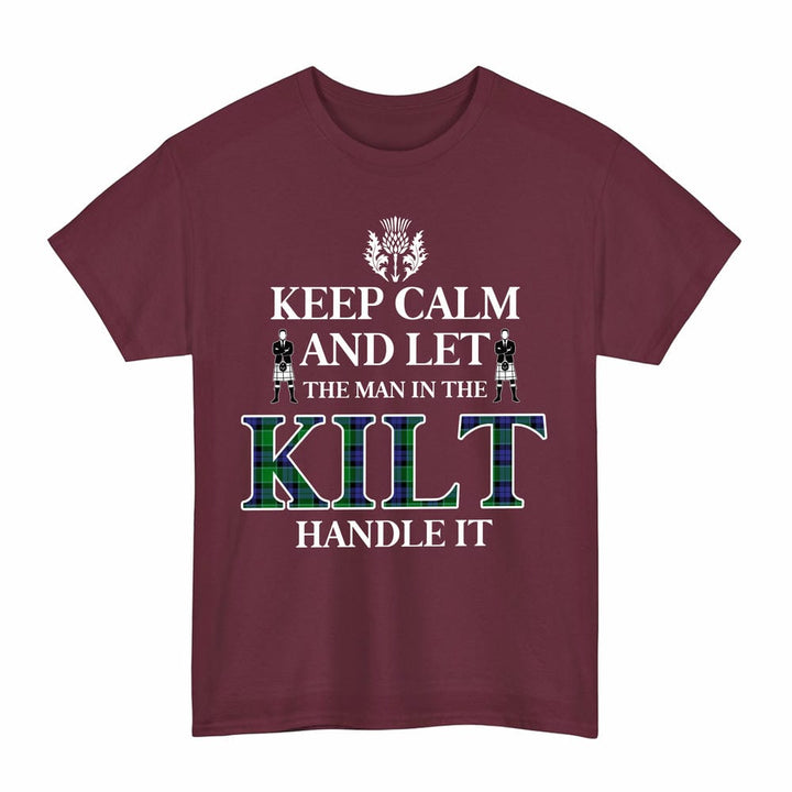 Scottish Graham of Menteith Modern Clan Tartan T-Shirt - Keep Calm Tartan Plaid Maroon Color
