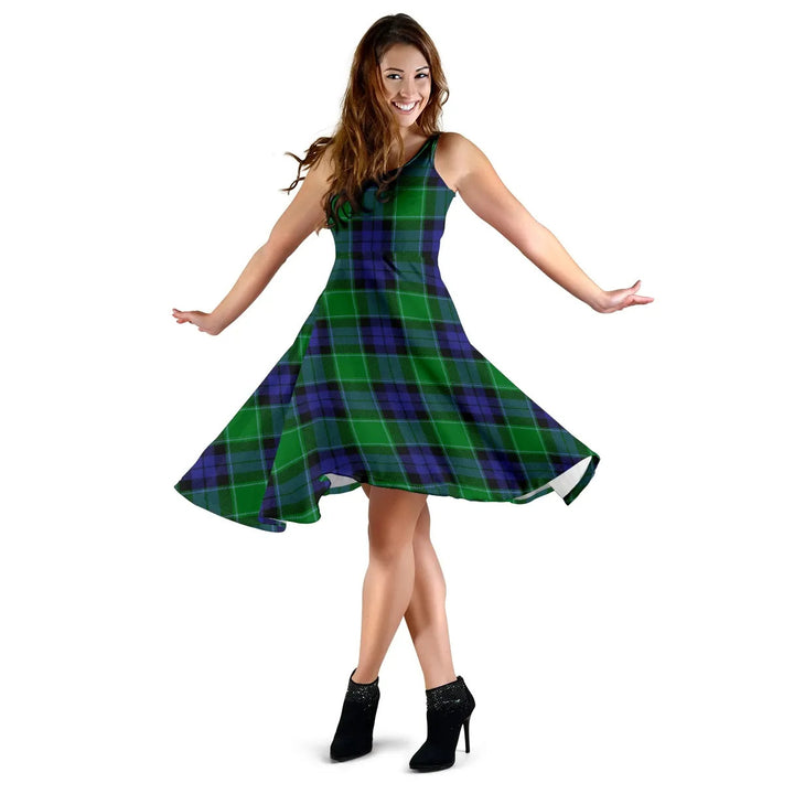 Scottish Graham of Menteith Modern Clan Tartan Women Midi Dress