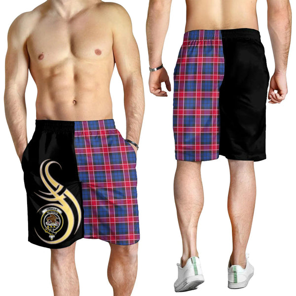 Scottish Graham of Menteith Red Clan Crest Tartan Believe in Me Men's Shorts