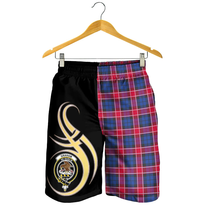 Scottish Graham of Menteith Red Clan Crest Tartan Believe in Me Men's Shorts