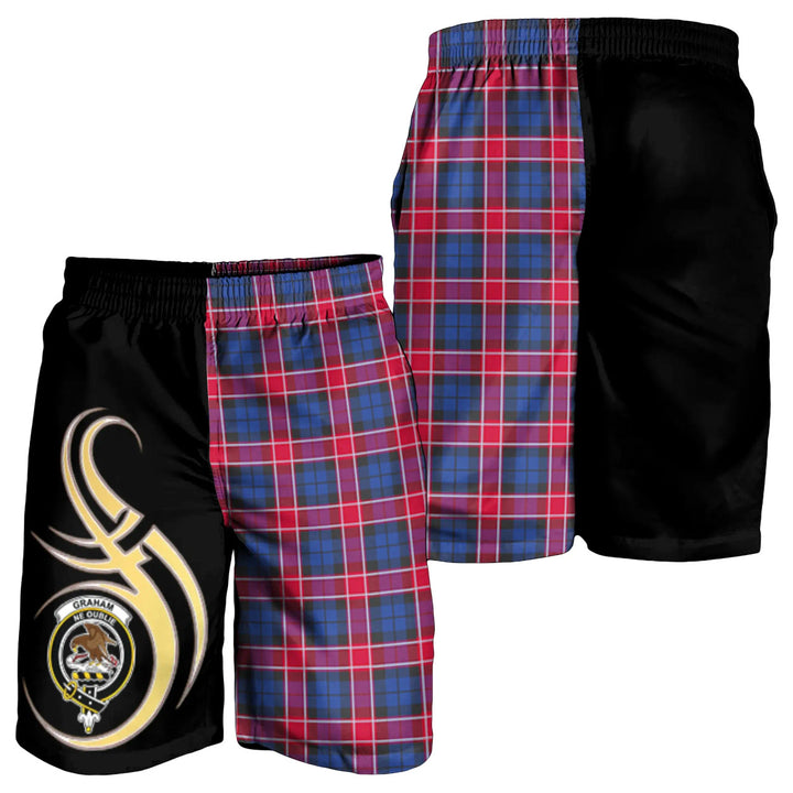 Scottish Graham of Menteith Red Clan Crest Tartan Believe in Me Men's Shorts