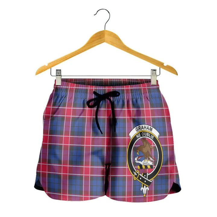Scottish Graham of Menteith Red Clan Crest Tartan Women Shorts