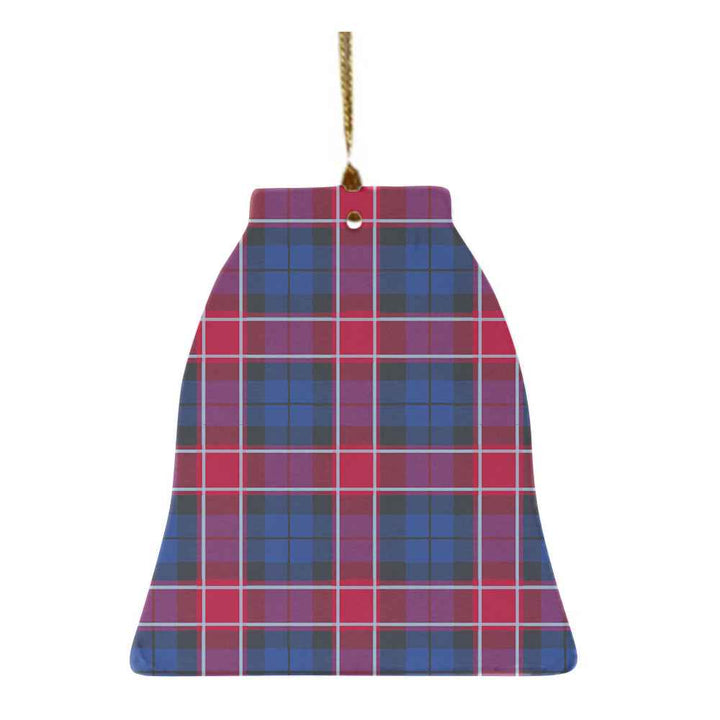 Scottish Graham of Menteith Red Clan Tartan Ceramic Ornament Bell Shape Tartan Plaid