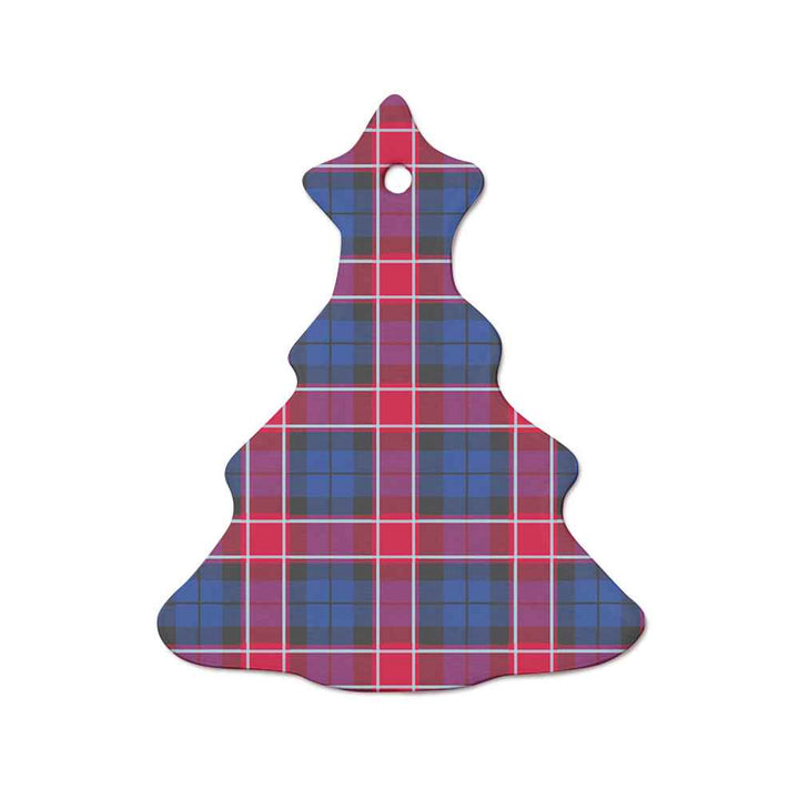 Scottish Graham of Menteith Red Clan Tartan Ceramic Ornament  Tree Shape Tartan Plaid