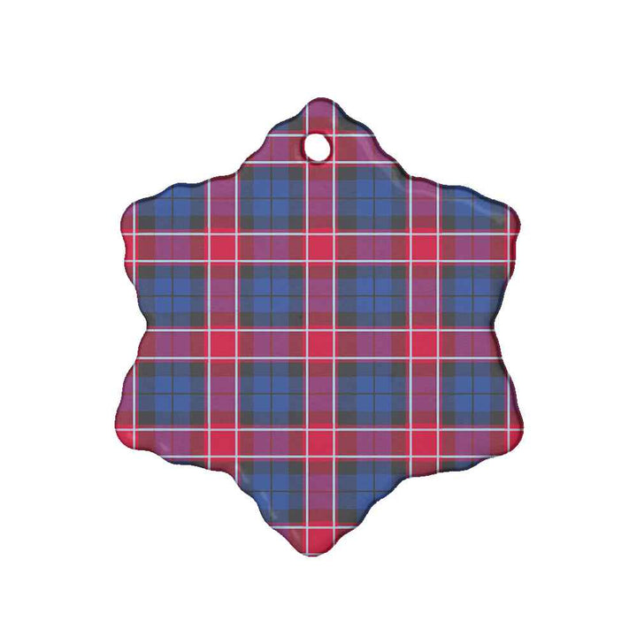 Scottish Graham of Menteith Red Clan Tartan Ceramic Ornament Snow Flake Shape Tartan Plaid